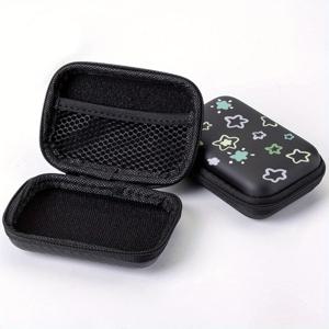 TEMU 화려한 별 프린트 EVA 하드 엣지 4.3인치 컴팩트 보관 가방 - 전자 제품, 헤드폰, 하드 드라이브, 케이블을 위한 튼튼한 보호 여행용 파우치, 낙하 방지 지퍼 포함