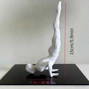 TEMU 수집용 피규어, 3D 프린팅 기하학적 요가 핸드스탠드 피규어 - 남자 조각상, 홈/스터디룸 장식, 요가 애호가를 위한 독특한 젠 선물, 스타킹 스터퍼
