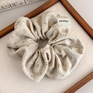 TEMU 1개 한국 스타일 플로럴 헤어 타이 | 프린트 패턴이 있는 우아한 빈티지 스타일 포니테일 헤어밴드, 단품, 발렌타인데이 특별