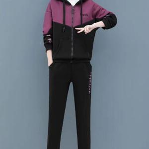 TEMU 중장년 여성용 두꺼운 스포츠 수트 가을 겨울 중장년 엄마 패션 코트 겨울 캐주얼 투피스 세트