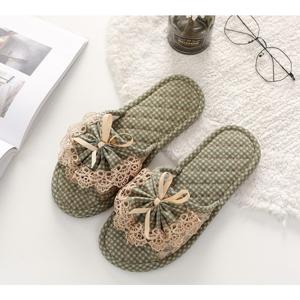 TEMU [] 3중 쿠션 실내화 코지 플라워 레이스 실내화 푹신한 층간소음방지 미끄럼 삼중패드 거실화 면슬리퍼