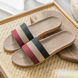 TEMU [] 삼줄 삼선 린넨 마 슬리퍼 여름실내화 사무실 데일리화 라탄 실내화