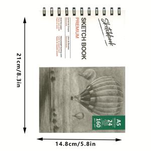 TEMU 대형 스파이럴 스케치북 - 고품질 두꺼운 표지, A5 사이즈, 두꺼운 종이 페이지, 드로잉 및 스케치에 이상적, 모든 예술가에게 적합 | 예술적 커버 디자인 | 내구성 있는 제본, 생일/크리스마스/선물에 완벽, 사계절 내내 사용 가능