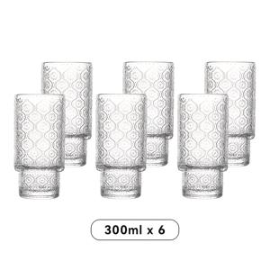 TEMU 2/6개 세트 - 300ml (10oz) - 엠보싱 유리컵, 쌓기 가능한 유리컵, 매화꽃 조각 유리컵, 내구성 있고 공간 절약을 위한 쌓기 가능, 재사용 가능, 식기세척기 안전, 아이스 커피, 주스, 칵테일, 우유, 차 및 기타 음료에 적합