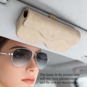 TEMU 1개 차량 햇빛 가리개 안경 케이스 | 범용 인조 가죽 안경 홀더 (자석 잠금), 대부분의 차량 햇빛 가리개에 적합, 안전하고 간편하게 보관