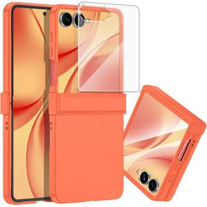 TEMU 휴대폰 케이스 - 삼성 갤럭시 Z Flip 7 케이스, Z Flip 6, Z Flip 5, Z Flip 4, Z Flip 3 호환, 힌지 보호 기능 및 통합 스크린 보호 필름 제공, 슬림하고 충격 방지 기능으로 보호