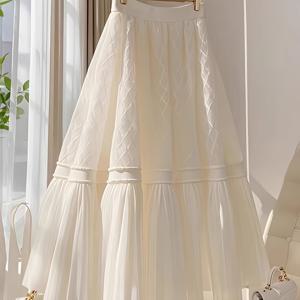 TEMU 새로운 프렌치 스타일 디자인 신축성 허리밴드 다용도 플리츠 스커트, Gavin