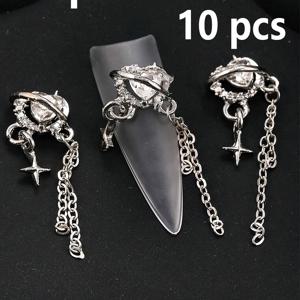 TEMU 10개 합금 하트 체인 태슬 네일 아트 장식 DIY 네일 액세서리 네일 젬스 네일 용품