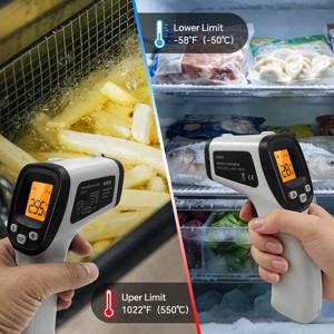 TEMU 고정밀 적외선 온도계, 디지털 적외선 온도 총, 비접촉 레이저 온도계, 12:1 거리-점 집중율의 단일 레이저 포커스, 요리, 피자 오븐, 고기, 바베큐, 엔진에 적합