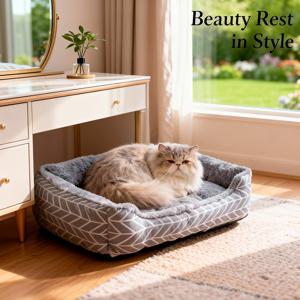 TEMU 20인치 사계절용 따뜻한 고양이 침대 - 초소프트 플러시 패드, 조립 불필요, 개봉 즉시 사용 가능. 두꺼운 쿠션으로 소형 및 중형 고양이에 적합. 펫 소파, 편안한 강아지 침대, 대형 강아지 침대, 두꺼운 강아지 침대, 대형 원형 강아지 침대. 고품질, 고양이 애호가 및 반려동물 주인을 위한 완벽한 선물