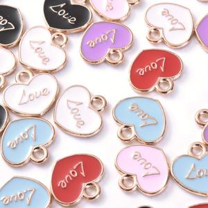 TEMU 20개 데이 하트 모양 합금 참 - 