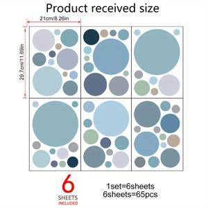 TEMU 1 세트 / 6 장, 색상 파란 회색 점토 벽 스티커, 거실용 장식용 벽 스티커, 셀프 접착식 벽 스티커