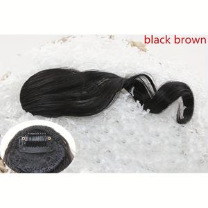 TEMU 【매일의 우아함】 우아한 여성용 컬리 클립인 헤어 익스텐션 - 한국 스타일 사이드 뱅, 볼륨감 있는 웨이비 텍스처, 모든 인종에 적합