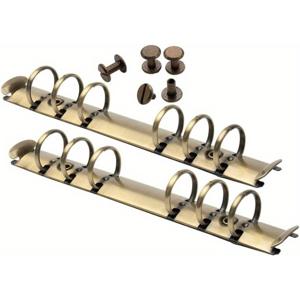 TEMU A4, A5, B5, A6, A7 6링 바인더 기계 교체 키트 (브론즈 메탈 클립 링 포함), 플래너 정리함에 적합한 2개 세트