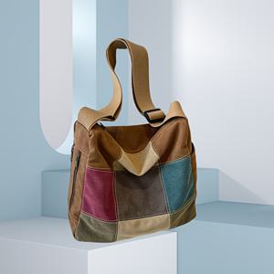 TEMU 대비되는 색상의 여성용 숄더백, 크로스바디로 사용하기에 적합하며, 개인적인 대학 스타일에 완벽하며, 사각 캔버스 백으로 디자인되었습니다.