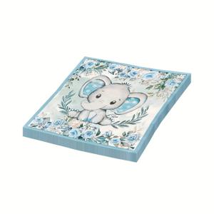 TEMU 20pcs 지구날 코끼리 프린트 무코팅 종이 나파, 파티 및 레스토랑용 일회용 장식용 조직, 13x13 인치 - 식품 접촉 없음