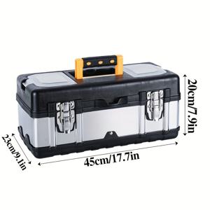 TEMU 다용도 플라스틱 공구 상자 (스테인리스 스틸, 14/17/20인치) 가정용 및 이동식 나사 추가용 툴 패키지 세트