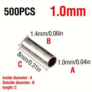 TEMU AKAKUMA 500개 싱글/더블바렐 압착 슬리브 세트, 고강도 구리 튜브 낚시 액세서리, 부드러운 버리스리스 라인 커넥터 키트 (라마단, 크리스마스, 할로윈, 새해, 어버이날 축제용)