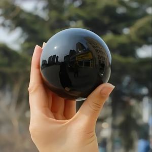 TEMU 블랙 볼, 블랙 유리 재질의 장식품, 빈티지 스타일, 사무실 또는 거실 입구 장식에 적합, 기업 개업 선물로 사용 가능