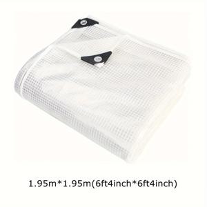 TEMU 1개 투명 온실 플라스틱 시트, 아일렛 포함, 강력 투명 방수 방풍 트랩 커버, UV 저항 폴리 타프 (원예, 농업, 보육, 정원용)