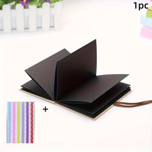 TEMU 빈티지 크래프트 종이 아코디언 스크랩북 앨범 - 18개 접이식 34면 DIY 메모리 북 리본 포함, 결혼식, 기념일, 발렌타인데이, 크리스마스 & 새해 선물에 완벽, 소중한 추억을 위한 수제 기념품, DIY 스크랩북 앨범 | 빈티지 스타일 앨범 | 크래프트 종이 커버