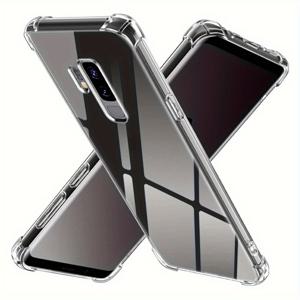 TEMU 휴대폰 케이스 - 삼성 갤럭시 S9 / S9+ 투명 케이스, 충격 방지 코너, 슬림 폴리카보네이트 디자인, 투명 소프트 커버