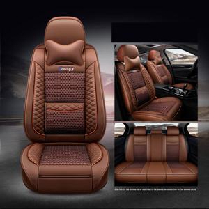 TEMU 5인승 차량용 시트 커버 세단 SUV 특수 통기성 가죽 + 시트 커버 사계절 범용 풀 서라운드 차량 쿠션