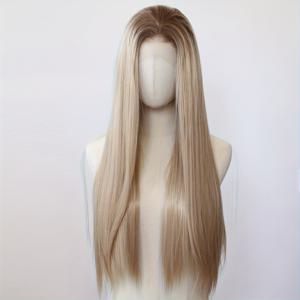 TEMU 시크한 옴브레 허니 블론드에서 우드 브라운까지 레이스 프론트 가발 - 미리 뽑은 헤어라인, 13x3.5인치 합성 열에 강한 섬유, 접착제 없이 쉽게 착용 가능한, 짧은 머리 가발