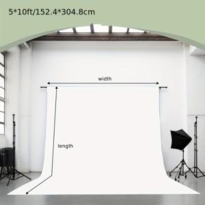 TEMU 1개, 7*10피트, 5*10피트, 흰색 배경막 원단, 고밀도 폴리에스터 흰색 배경막 원단, 스튜디오, 사진 촬영, 비디오 녹화 및 파티에 적합 (배경막만 해당)