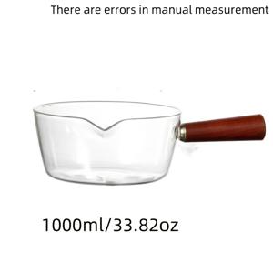 TEMU 1개 내열 보로실리케이트 유리 수프 냄비와 방지 화상 목재 손잡이 - 안전한 요리를 위한 투명 유리 국수 및 우유 팬, 샐러드, 간식 등에 완벽함, 요리 필수품 | 현대적인 주방용품 | 튼튼한 유리 냄비