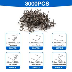 TEMU 3000개 차량 범퍼 수리 키트 - 0.6mm & 0.8mm 플라스틱 용접 못, 플라스틱 균열 수리용, 간편한 수리, 배터리 불필요