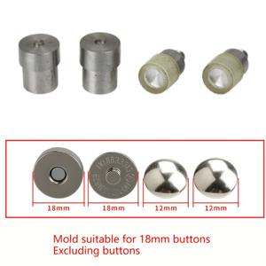 TEMU 스냅 버튼 다이 몰드 세트, 14/18mm 직경 이중 캡용 수동 스냅 누름기 세터 교체 키트, 바느질 필요 없는 자석 가방 스냅
