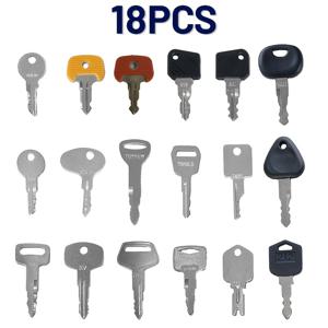 TEMU 18pcs 포크리프트 헤비 EQUIPMENT 키 세트 텔레핸들 스타터 키 세트 토요타 히스테르 도산 Yale Linde 용 니산 크라운 코마츠 용 캐터필러 클라크 밥캣 용 대우 정하인리히 JCB 용 Lull Gradall
