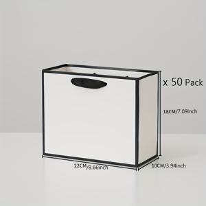 TEMU 흑백 종이 봉투 50개 세트 (토트백, 쇼핑백, 선물 가방 포함). 다양한 사이즈로 옷류에 적합하며 발렌타인데이, 부활절, 라마단 및 기타 축제 행사에 완벽합니다.