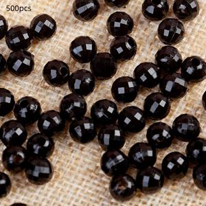 TEMU 500개 투명 8mm 지구 비즈 96면 아크릴 구슬 홈, 가방, 폰 체인 DIY 수제 비즈 재료