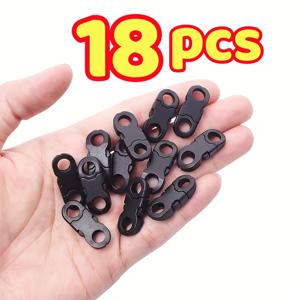 TEMU 18개의 빠른 사이드-리리스 버클 클립, 안전 분리 버클 포함, 파라코드 팔찌, DIY 카메라 스트랩, 수공예용 - 블랙