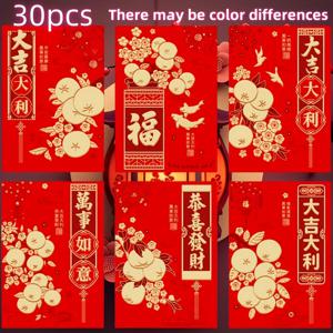 TEMU 30개입 신년 새해 빨간 봉투 세트, 설날, 결혼식, 사년, 뱀띠 해, 특별한 날 선물용으로 적합