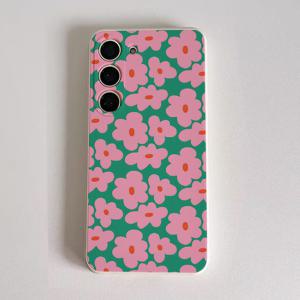 TEMU 폰케이스: 귀여운 작은 꽃 그린 패턴 스타일리시 갤럭시 S22/S22+/S22 울트라/S23/S23+/S23 FE/S23 울트라/S24/S24 플러스/S24 울트라/A32/A35/A15/A53/A54/A51/A55/A33/A14/A05s용 보호 커버, 남녀공용 선물