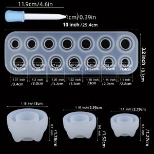 TEMU 5개/세트 17구 레진 반지 제작 실리콘 몰드, 주얼리 캐스팅 몰드 목걸이 펜던트, 귀걸이, 레진 키체인, 크레용, 클레이 공예, 스포이드 1개 포함