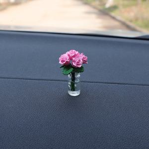 TEMU 1개 미니 인공 장미 화병 - 진한 핑크/레드/옐로우, DIY 랜드스케이프, 차량 대시보드 장식, 창의적인 공예 선물 액세서리용 리얼리스틱 화분 모델, 장미 꽃 장식