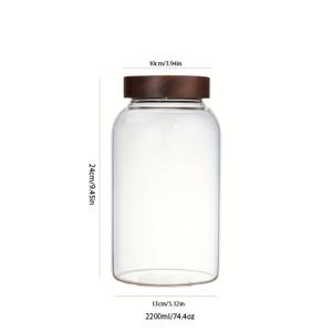 TEMU 1pc 대용량 유리 발효용기, 플립 탑 뚜껑, 밀폐, 누출 방지, 양파즙, 소금 양파, 와인 제조, 콤부차, 재사용 가능, 전자레인지 안전, 음식 보관용, 발효용기, 밀폐용기, 내구성 있는 유리용기, 발효 장비