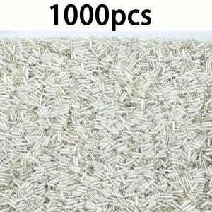 TEMU 1000개 컬러풀 유리 튜브 비즈, 슬림한 펜트리 비즈, 루스 비즈, 여성 및 남성 팔찌, 목걸이, 귀걸이, 주얼리 장식, 신발 장식, 의류 장식, 수제 주얼리, 의류 재료에 적합