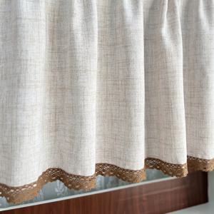 TEMU 싱글 패널 솔리드 쇼트 커튼, 주방, 농가 스타일, 작은 창문용 반투명 발란스, 빛 필터링 - 로드 포켓 - 간편한 설치