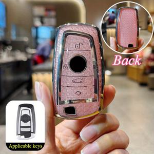 TEMU TPU 차량 키 케이스 커버 (4개의 버튼 포함), BMW 1, 3, 4, 5, 6, 7 시리즈, X1, X3, X4, M5, M6, GT3, GT5 모델과 호환