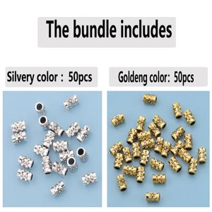 TEMU 꽃무늬 직구 스페이서 비즈 100개/50개, 7mm 길이 원통형 루즈 스페이서 비즈, 엣지 피어싱 루즈 비즈, 장식용 비즈, 입체 원통형 대구경 비즈, 속통 관통 루즈 비즈, 주얼리 DIY 팔찌, 뱅글, 목걸이, 열쇠고리, 비즈 모음, 의류 액세서리, 공예용 비즈, 주얼리 제작 액세서리, 주얼리 제작 키트용