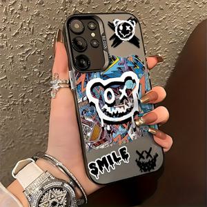 TEMU 폰케이스: 컬러풀 실버 베어 2025 갤럭시 S25 S24 S23 S22 S21 S20 FE 울트라 플러스 4G 5G 호환 방탄 매트 백커버