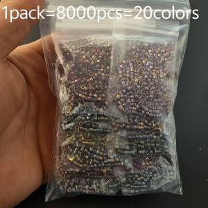 TEMU 8000개 20색 2.5mm 우아한 그라데이션 유리 비즈 세트 (유리 쌀 비즈), 팔찌, 팔찌, 목걸이 제작에 적합, 친구 & 어머니를 위한 발렌타인데이 선물로 기증