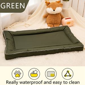 TEMU 초대형 스퀘어 강아지 침대, 프린팅 미끄럼 방지 펫 매트, 켄넬, 사계절 사용 가능, 폴리에스터 충전재, 소형~대형견 적합