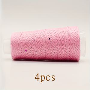 TEMU 4개입 부드러운 시퀸 레이스 실 - 니트 & 크로셰용 - 반짝이는 시퀸, 스웨터, 모자, 코트, DIY 공예용 - 통기성 좋은 옷감, 아미구루미용 - 4종 세트 (총 200g/7.05oz)