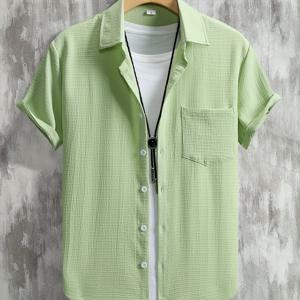 TEMU 특가 사고알갱이 체크 버튼 캐주얼 반팔